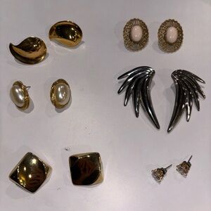 Vintage Lot of 1980’s Fashion Earrings Costume